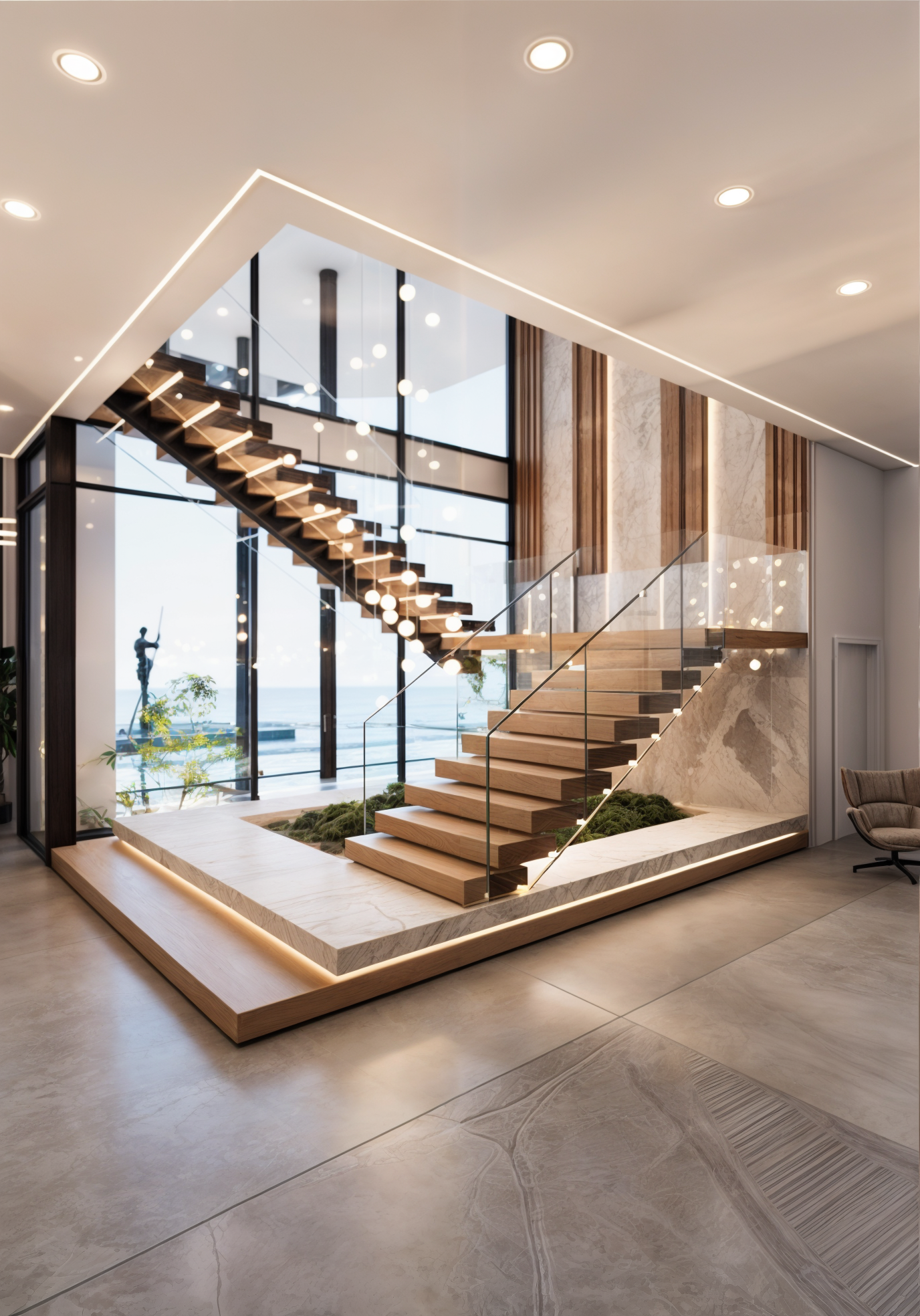 Floating staircase detail